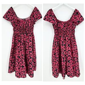 Kate Spade Outlet Poppy Toss Square-Neck Midi Dress